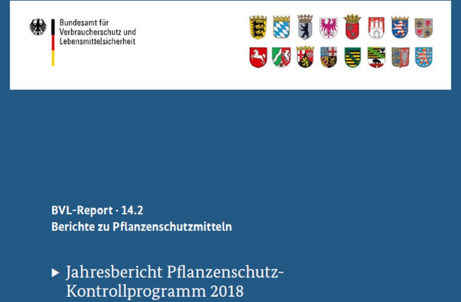 Titelblatt Jahresbericht 2018 des Pflanzenschutz-Kontrollprogramm